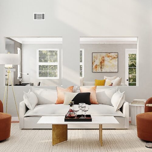 esthetic white room full of things