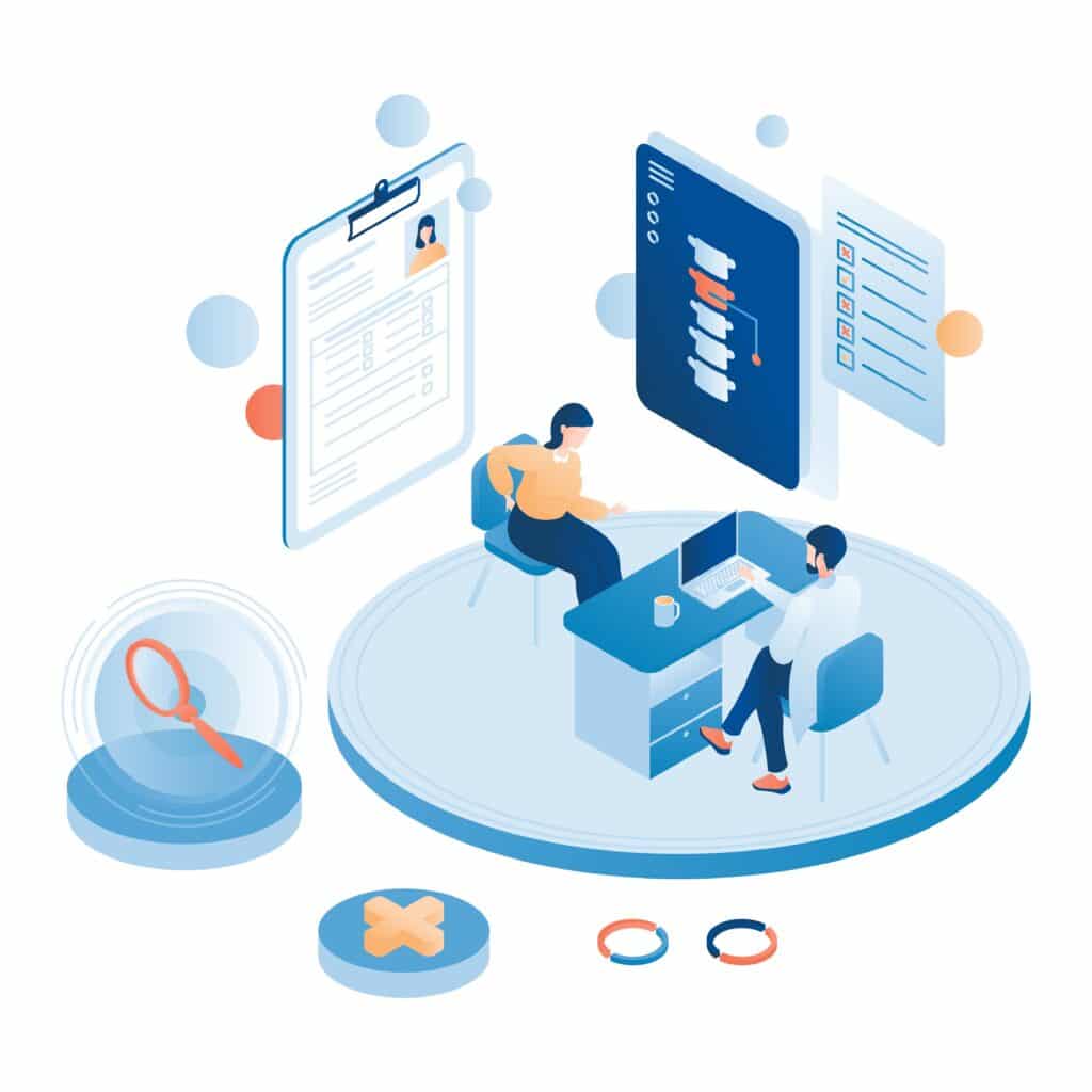 an illustration of marketing assistant working