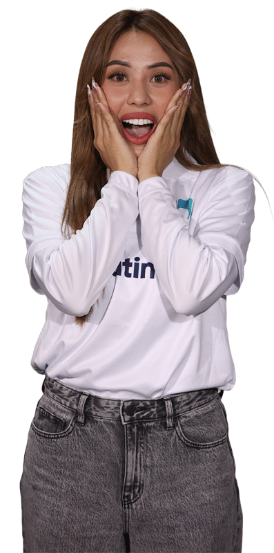 A surprised woman. talk to our latino pro virtual assistant