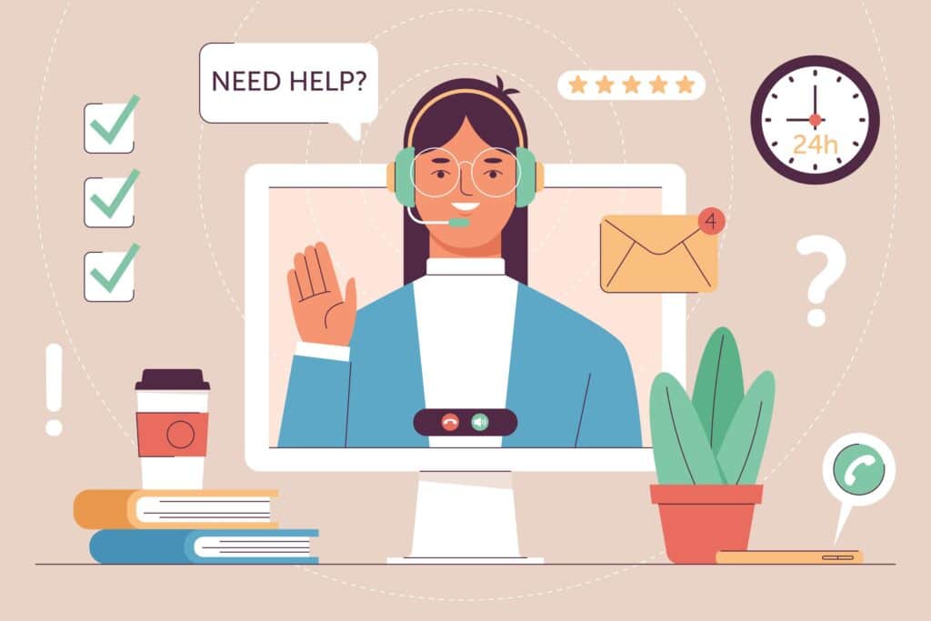 illustration customer support 24 hours