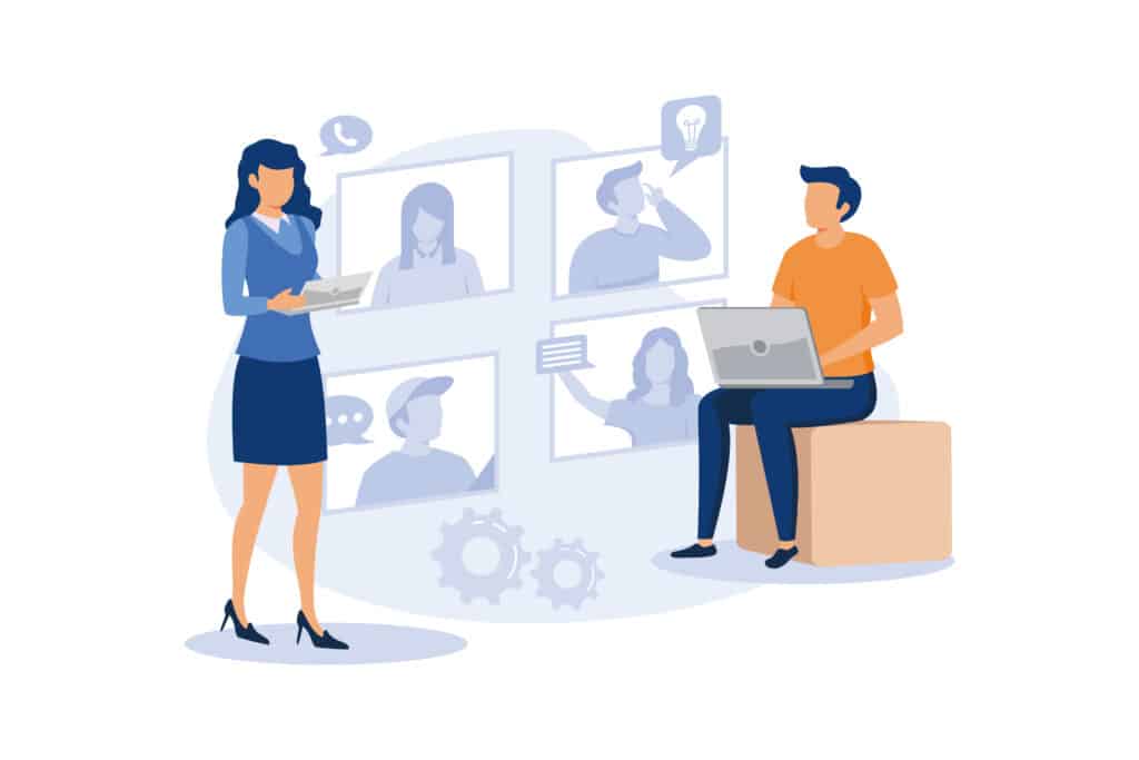 illustration of a remote human resources virtual assistant