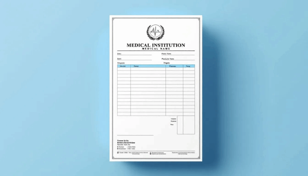 Templates for doctors' notes to aid in understanding proper documentation.